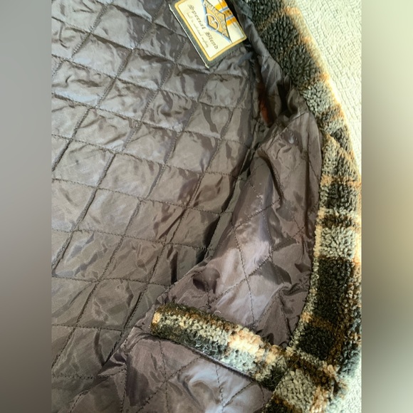 EUC Bullhead VINTAGE Sherpa Fleece Lined Mens Full Zip Jacket Brown Plaid XL - Picture 8 of 14